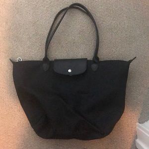 Longchamp Le Pliage black nylon tote (large)
